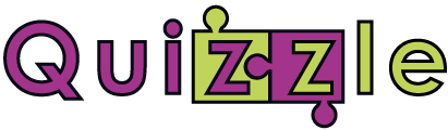 Quizzle logo (the two 'z's appear connected as differently coloured jigsaw pieces)